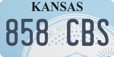 KS license plate 858CBS