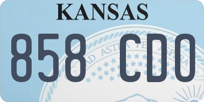 KS license plate 858CDO