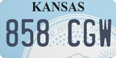 KS license plate 858CGW