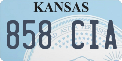 KS license plate 858CIA