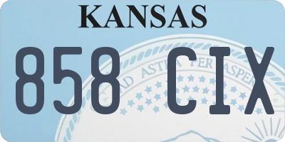 KS license plate 858CIX