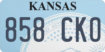 KS license plate 858CKO
