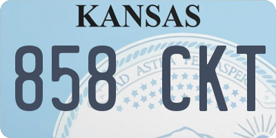 KS license plate 858CKT