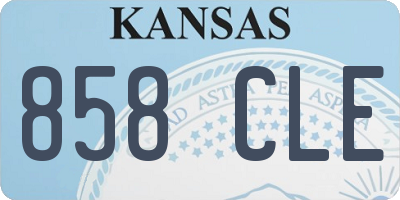 KS license plate 858CLE