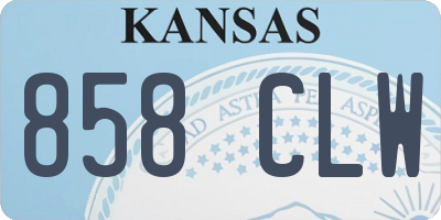 KS license plate 858CLW
