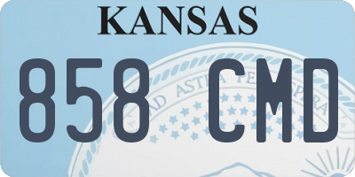 KS license plate 858CMD