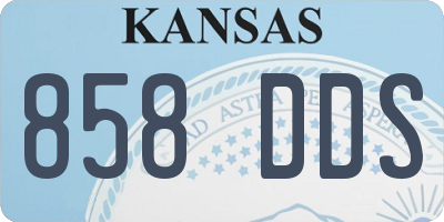 KS license plate 858DDS