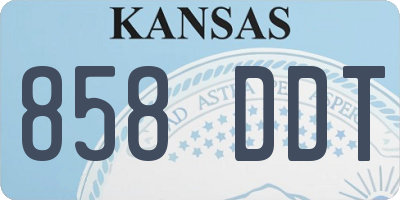 KS license plate 858DDT
