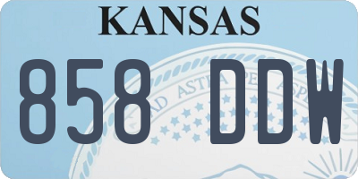 KS license plate 858DDW