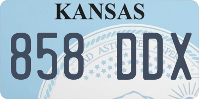 KS license plate 858DDX