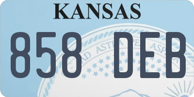KS license plate 858DEB
