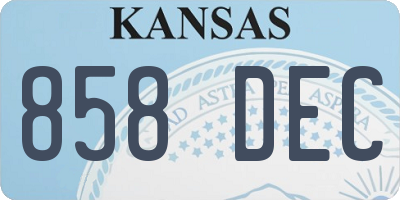 KS license plate 858DEC
