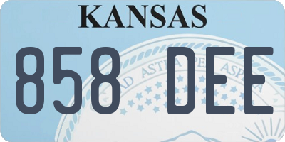 KS license plate 858DEE