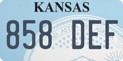 KS license plate 858DEF