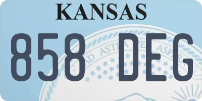 KS license plate 858DEG
