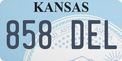 KS license plate 858DEL