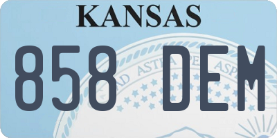 KS license plate 858DEM