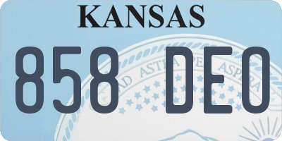 KS license plate 858DEO