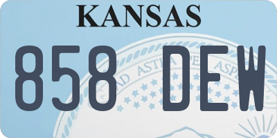 KS license plate 858DEW