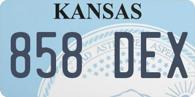 KS license plate 858DEX
