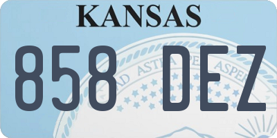 KS license plate 858DEZ