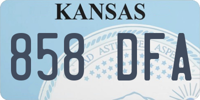 KS license plate 858DFA