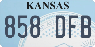 KS license plate 858DFB