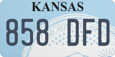 KS license plate 858DFD