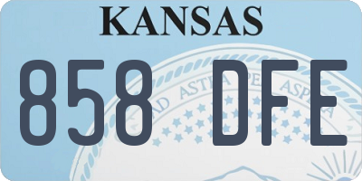 KS license plate 858DFE
