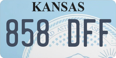 KS license plate 858DFF