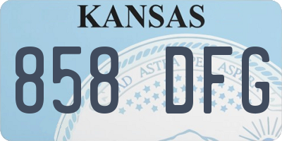 KS license plate 858DFG