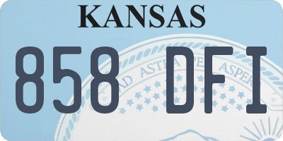 KS license plate 858DFI
