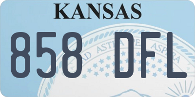 KS license plate 858DFL