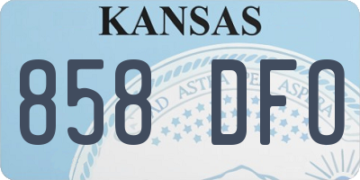 KS license plate 858DFO