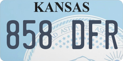 KS license plate 858DFR