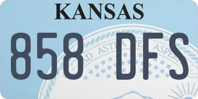 KS license plate 858DFS
