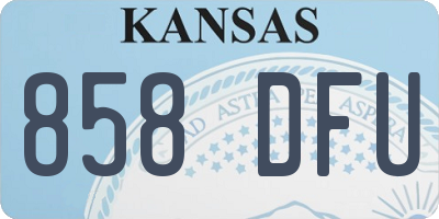 KS license plate 858DFU