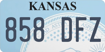 KS license plate 858DFZ