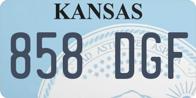 KS license plate 858DGF