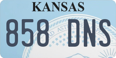 KS license plate 858DNS