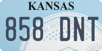 KS license plate 858DNT