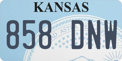 KS license plate 858DNW