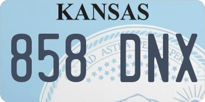 KS license plate 858DNX