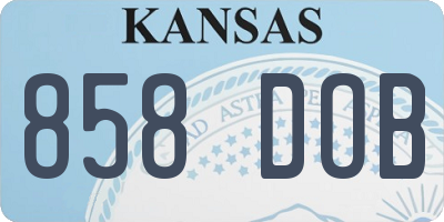 KS license plate 858DOB