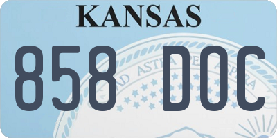 KS license plate 858DOC