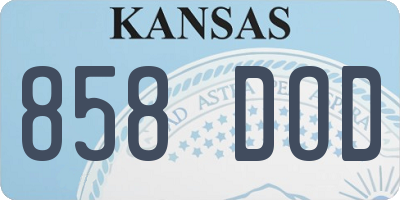 KS license plate 858DOD