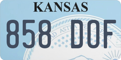 KS license plate 858DOF