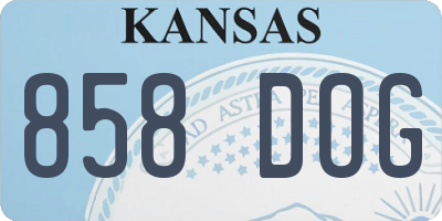KS license plate 858DOG