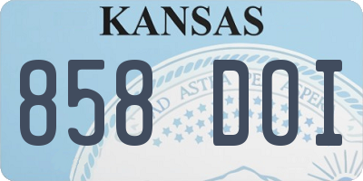 KS license plate 858DOI