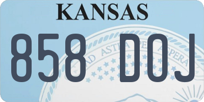 KS license plate 858DOJ